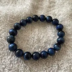 青色天然石ビーズブレスレット 約17cm
