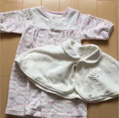 [プレゼント]新生児プレゼント エンジェルロンパースドレス&ポンチョ