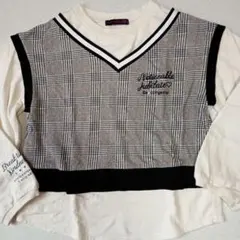 重ね着風長袖カットソー