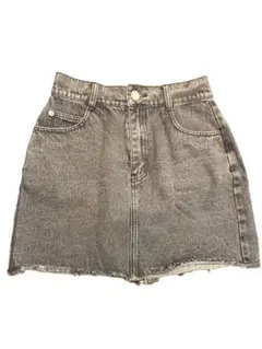 INGNI イング デニムミニスカート カットオフ ケミカルウォッシュ グレー