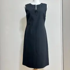LANDS’END ランズエンド ノースリーブワンピース ビジュー装飾 ネイビーのサムネイル