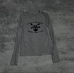 00s -骸骨Skull Stripe Tight Long T-shirtsのサムネイル
