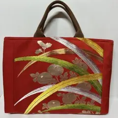トートバッグ　ハンドメイド　帯リメイク　和装 正絹のサムネイル