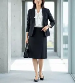 G6807*ナチュラルビューティーベーシック☆スーツ☆セットアップ☆黒☆M☆S