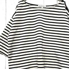 グローバルワーク ボーダー カットソー 紺 ネイビー M 金ボタン 完売品 美品