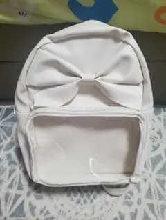 DAISO　リボン付きリュック　ホワイト