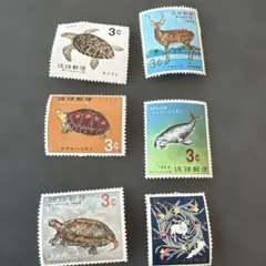 1966年ごろ　琉球動物切手6枚