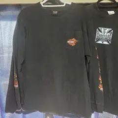 Harley-Davidson 長袖Tシャツ 胸ポケット ファイヤーパターンのサムネイル