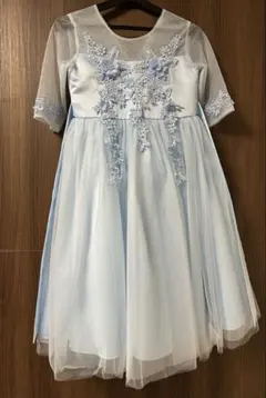 130 キッズドレス　発表会　パーティー　ワンピース　水色　フォーマル