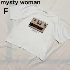 mysty woman フォトプリント Tシャツ ホワイト 白 カジュアル