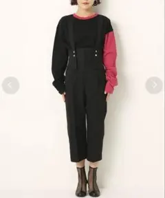 LAGUA GEM ハイウエスト サロペット パンツ ブラックのサムネイル