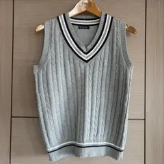 EAST BOYグレー Vネック スクールベスト