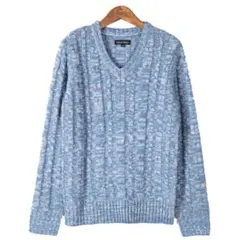 新品 未使用 ロコンド BITTER Vネック ニット 長袖 サックス タグ無し