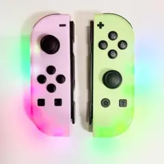 Swicth対応 Joy-Conコントローラー ピンクと緑 LED付き