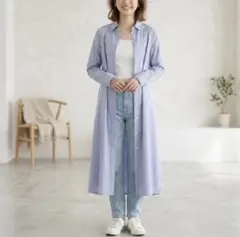 レイ ビームス ブルー ロングシャツ ブラウス 長袖 春夏 DMWのサムネイル