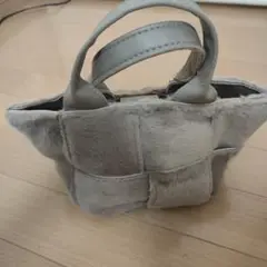 グレー☆ ファー風 ハンドバッグ