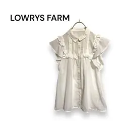 【ローリーズファーム】シャツ　ブラウス　半袖　シアー　透け感　ホワイトL