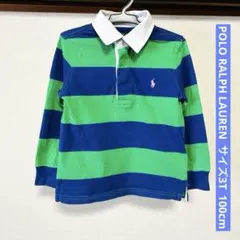 ポロラルフローレン 長袖ラガーシャツ 3T 100cm ポロシャツ グリーン系
