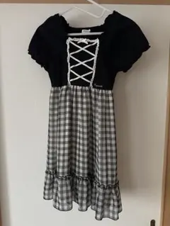 ポンポネットpom ponette チェック柄半袖ワンピース 140cm