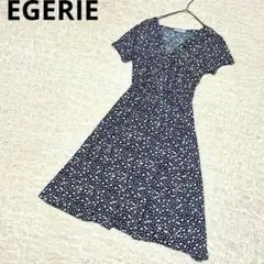 EGERIE エジェリ フランス製 ハート柄 カシュクール ワンピース ネイビーのサムネイル