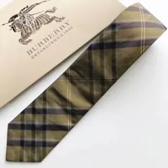極美品 バーバリー ノバチェック ネクタイ シルク100% ベージュ 美品