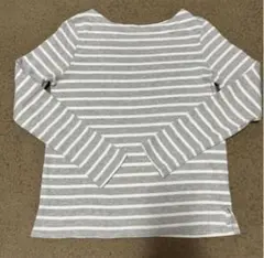 ストライプ柄 長袖Tシャツ スリット入り