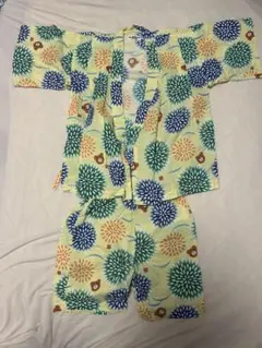 ミキハウス HOT BISCUITS 甚平 110 男子 花火 くま 夏祭 浴衣