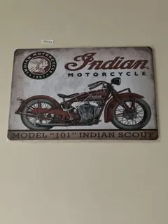 Indian Motorcycle ブリキ看板 インテリア 昭和レトロ