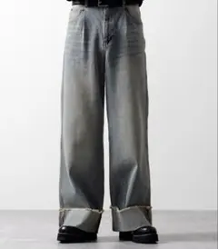 Vintage Design Roll-up Denim Pants CLEL