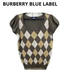 美品✨️ BURBERRY 半袖ニット タートル ノバチェック 人気柄 アンゴラ