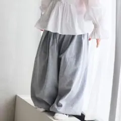 ローリーズファーム　キッズ　カットバルーンパンツ　グレー