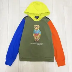 ラルフローレン POLO ポロベア　カラーブロックパーカー　カラフル　L