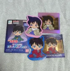 コナンちぢませステッカー新一と蘭