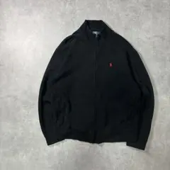 ポロ ラルフローレン ジップアップ セーター トラックジャケット ブラック L