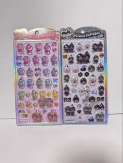 モンチッチ うるちゅるPOP SEAL シール 2種セット ピンクブラックデコ
