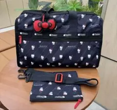 【新品】LeSportsacレスポートサック　ボストンバッグ　キティ　サンリオ