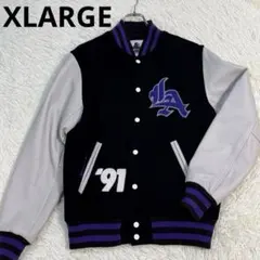 XLARGE X-LARGE エクストララージ ロゴ刺繍 レザー スタジャン