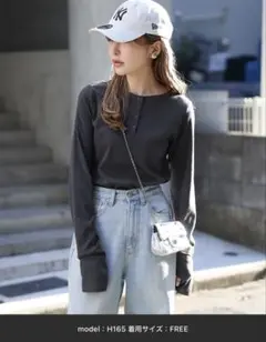 Bonjour Sagan 前後2WAYラメリブヘンリーネックプルオーバー