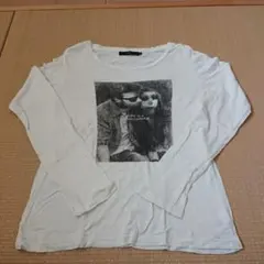 AZUL by moussy ホワイトフォト長袖Tシャツ Mサイズ