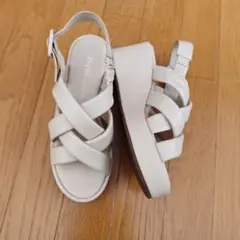 PICHE クロスストラップ ウェッジサンダル ベージュ 35