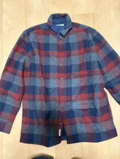 チェック柄フランネル長袖シャツ