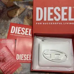 新品 DIESEL ホワイト 二つ折り 財布 カードケース コインケース