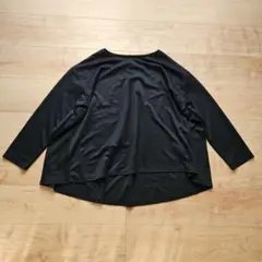 ☆studio CLIP☆ネイビーフレアカットソー☆美品Lサイズ☆