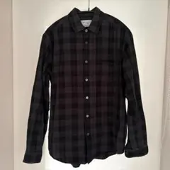 Adam et Ropé 長袖シャツ 黒とグレーのチェック柄のサムネイル