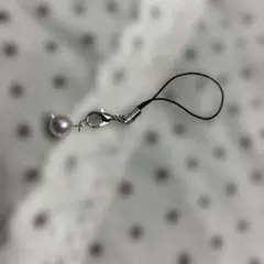 ピンク真珠のクリップ式ストラップ