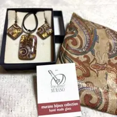 Murano Glass ムラーノガラス ネックレス　ピアス　ベネチアン　蜻蛉玉