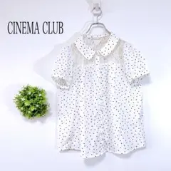 シネマクラブ【Ｍ】半袖ブラウス ドット　シアー　レース　トップス　薄手　透け感のサムネイル
