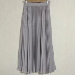 【グレイル】ライトグレー プリーツスカート ロング丈 M フェミニン