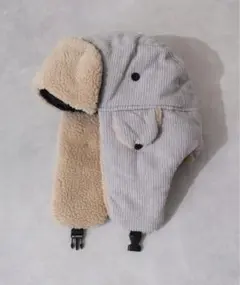 2wayボアフライトキャップ (グレー/ベージュ)