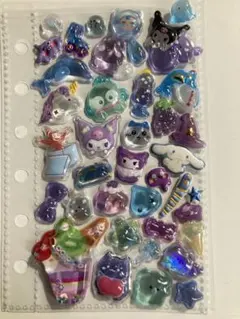 ⑭【青×紫】立体シール おすそ分け シール交換 シール帳 まとめ割 完成品